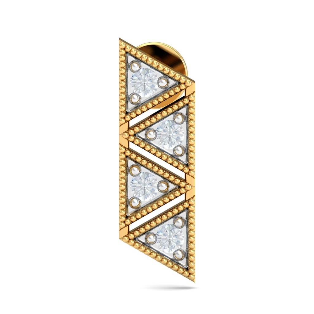 KuberBox 18K Yellow Gold Preppy Parallelogram Earrings