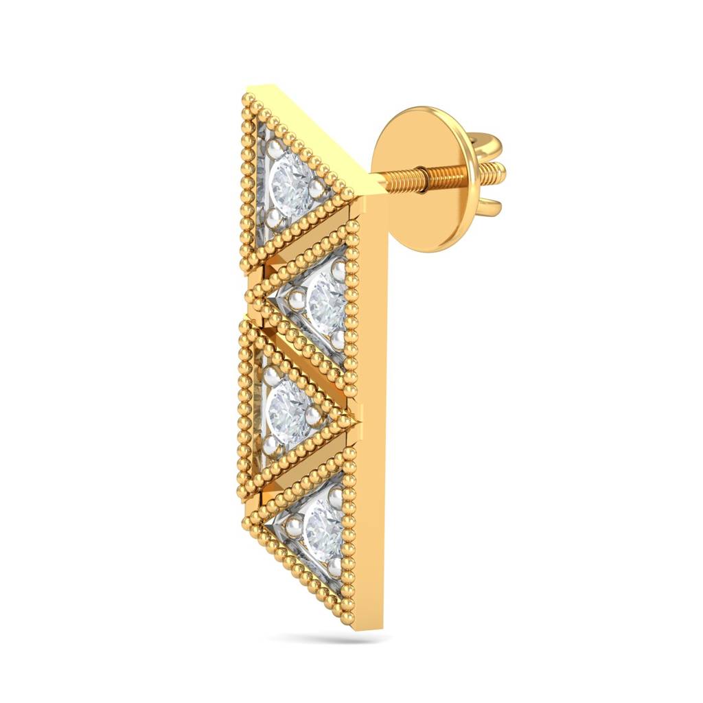 KuberBox 18K Yellow Gold Preppy Parallelogram Earrings