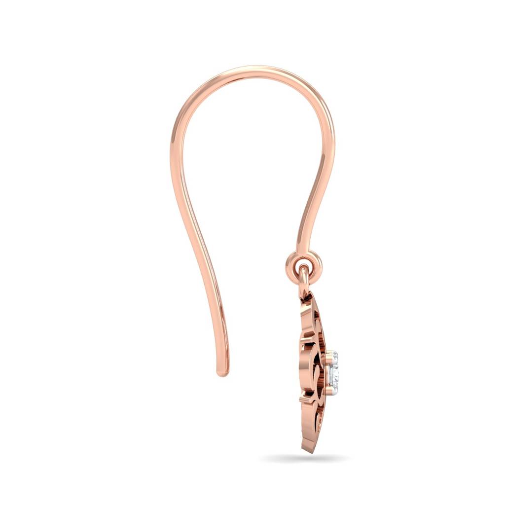 KuberBox 18K Rose Gold Filigree Hooped Earrings