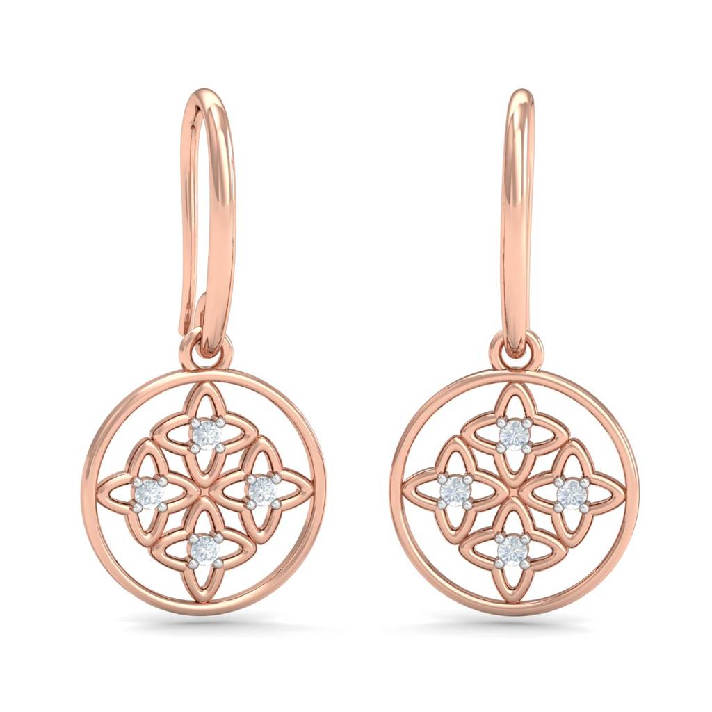 KuberBox 18K Rose Gold Samara Hooped Earrings