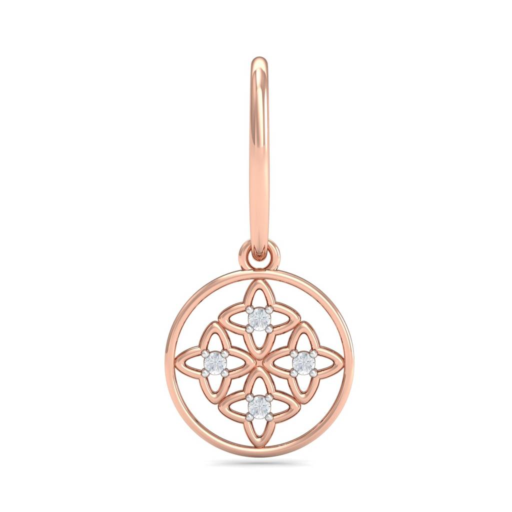 KuberBox 18K Rose Gold Samara Hooped Earrings