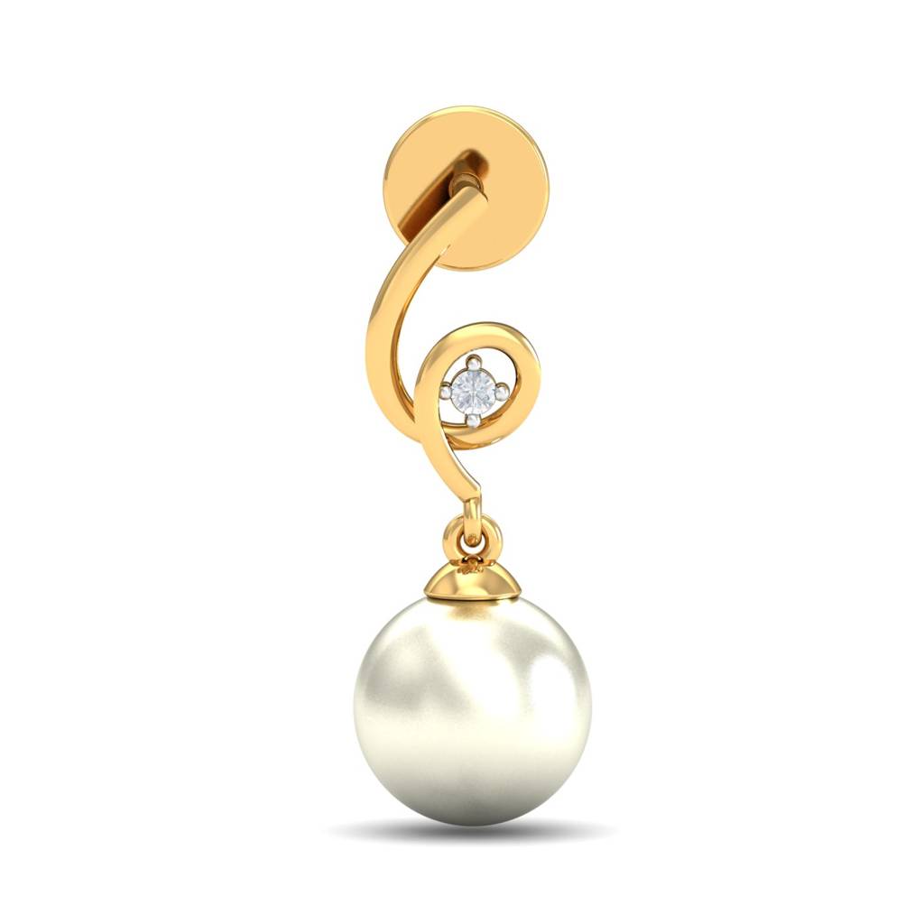 KuberBox 18K Yellow Gold Mabel Pearl Earrings