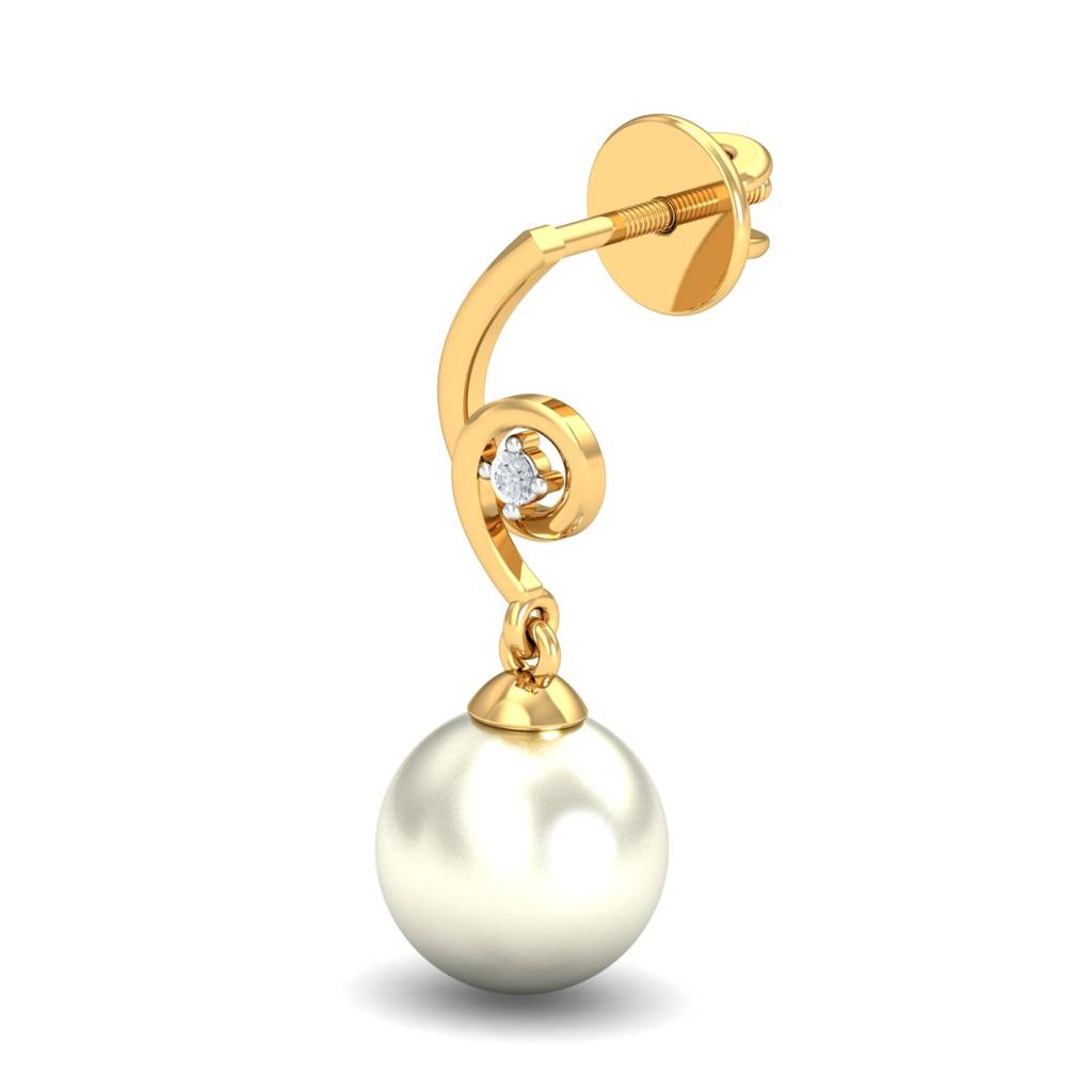 KuberBox 18K Yellow Gold Mabel Pearl Earrings