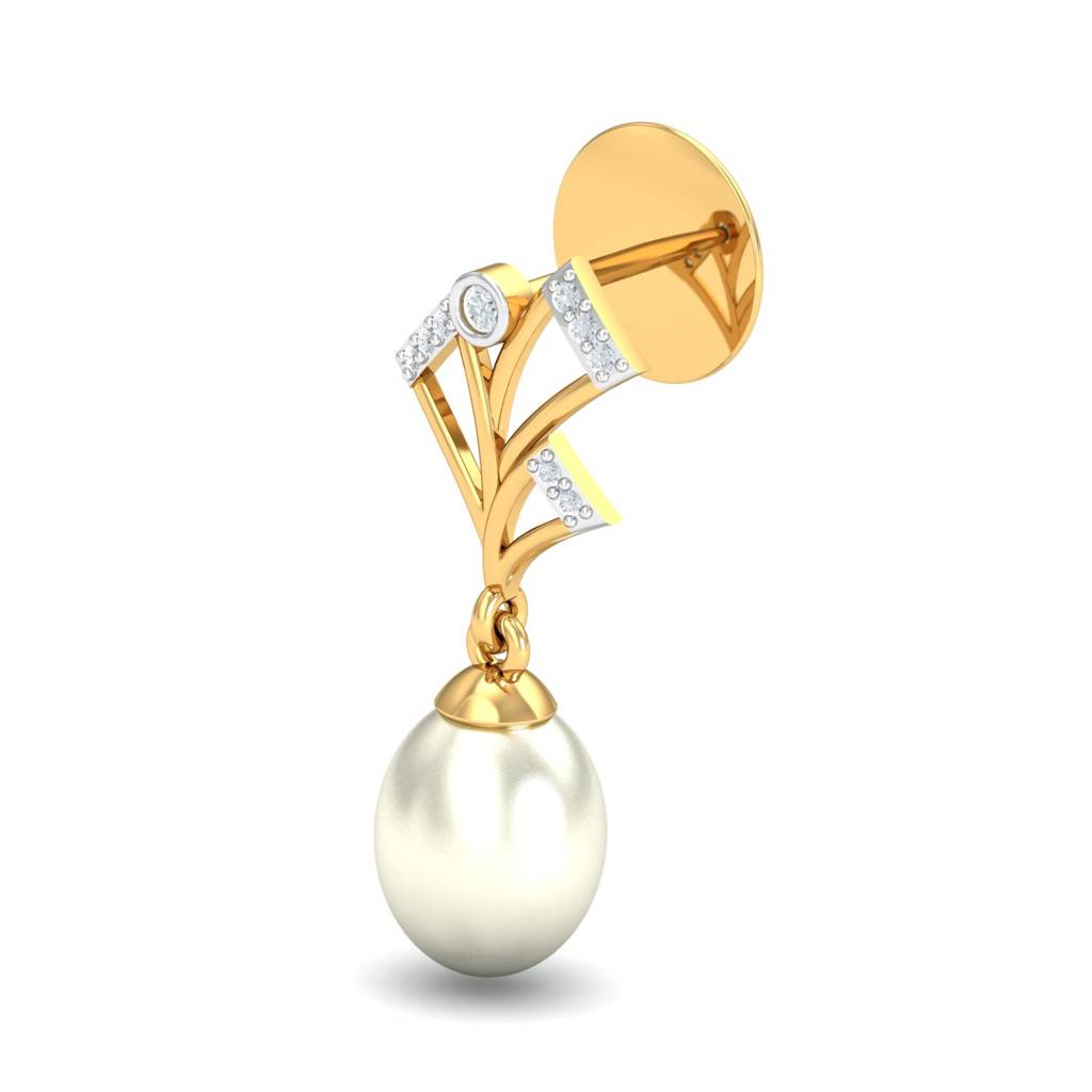 KuberBox 18K Yellow Gold Fancy Pearl Drop Earrings