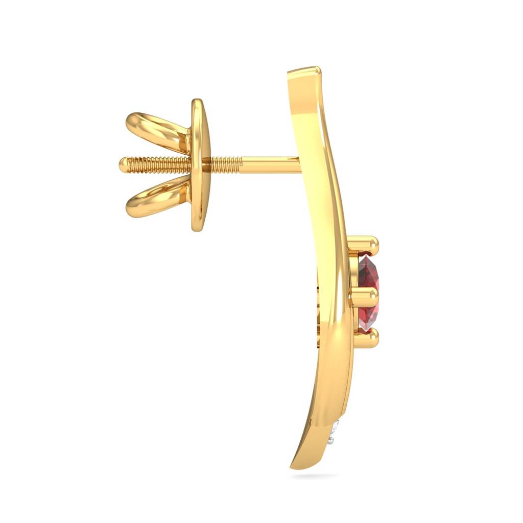 KuberBox 18K Yellow Gold Sierra Fancy Garnate Stud Earrings