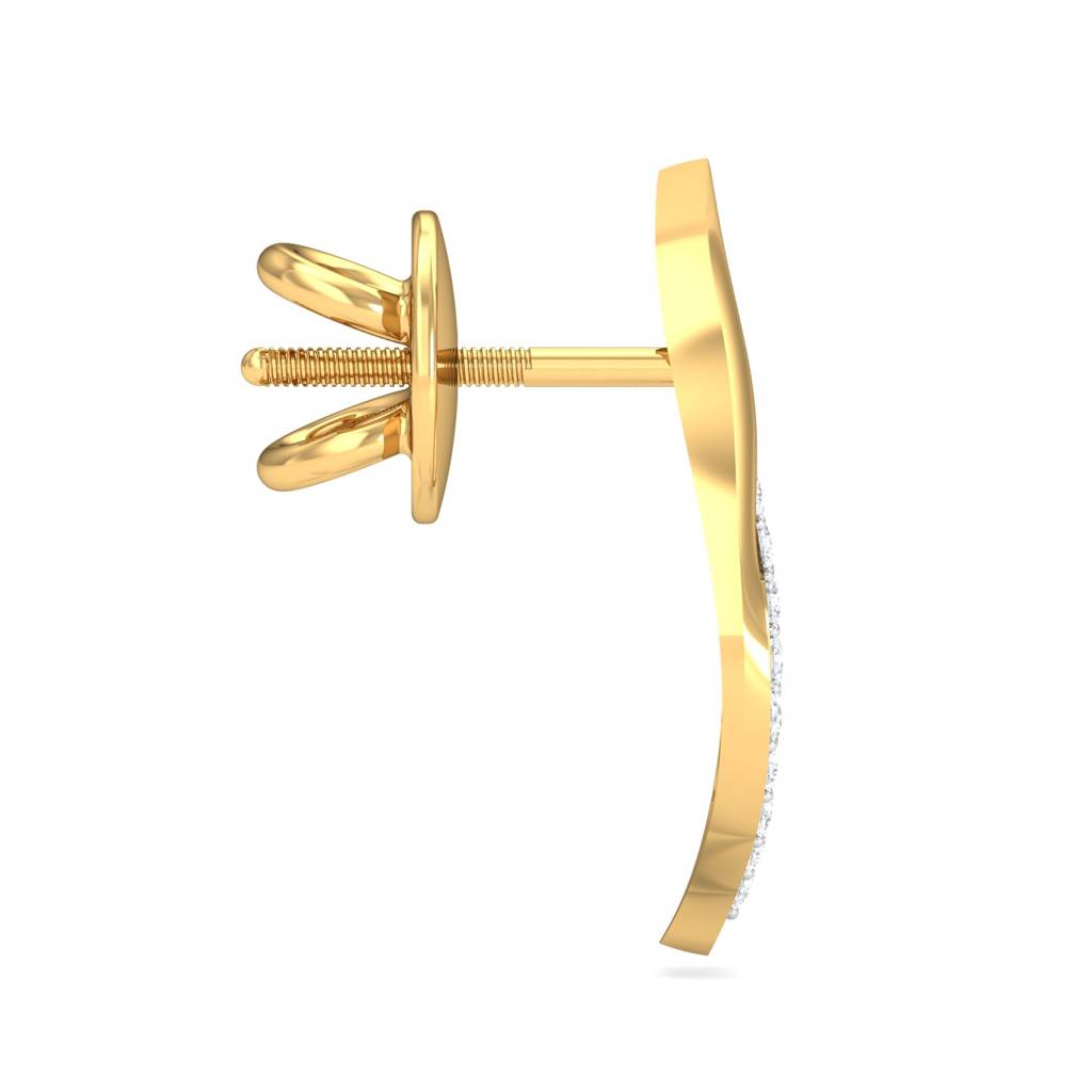 KuberBox 18K Yellow Gold Alizie Curvy Stud Earrings