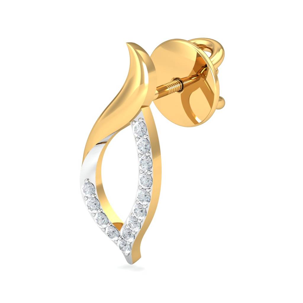 KuberBox 18K Yellow Gold Alizie Curvy Stud Earrings