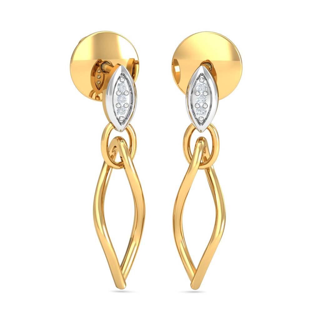 KuberBox 18K Yellow Gold Camilla Beauty Dangling Earrings