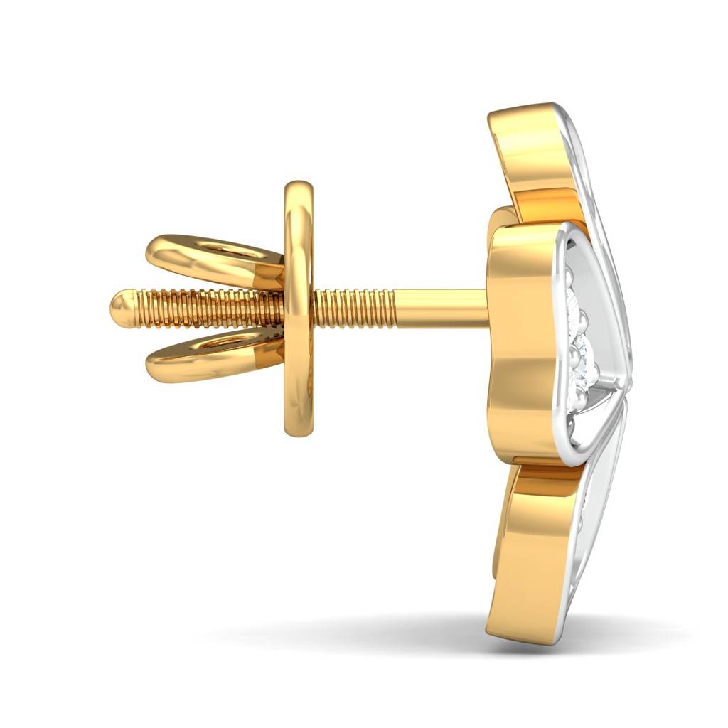 KuberBox 18K Yellow Gold Tanya Floral Stud Earrings