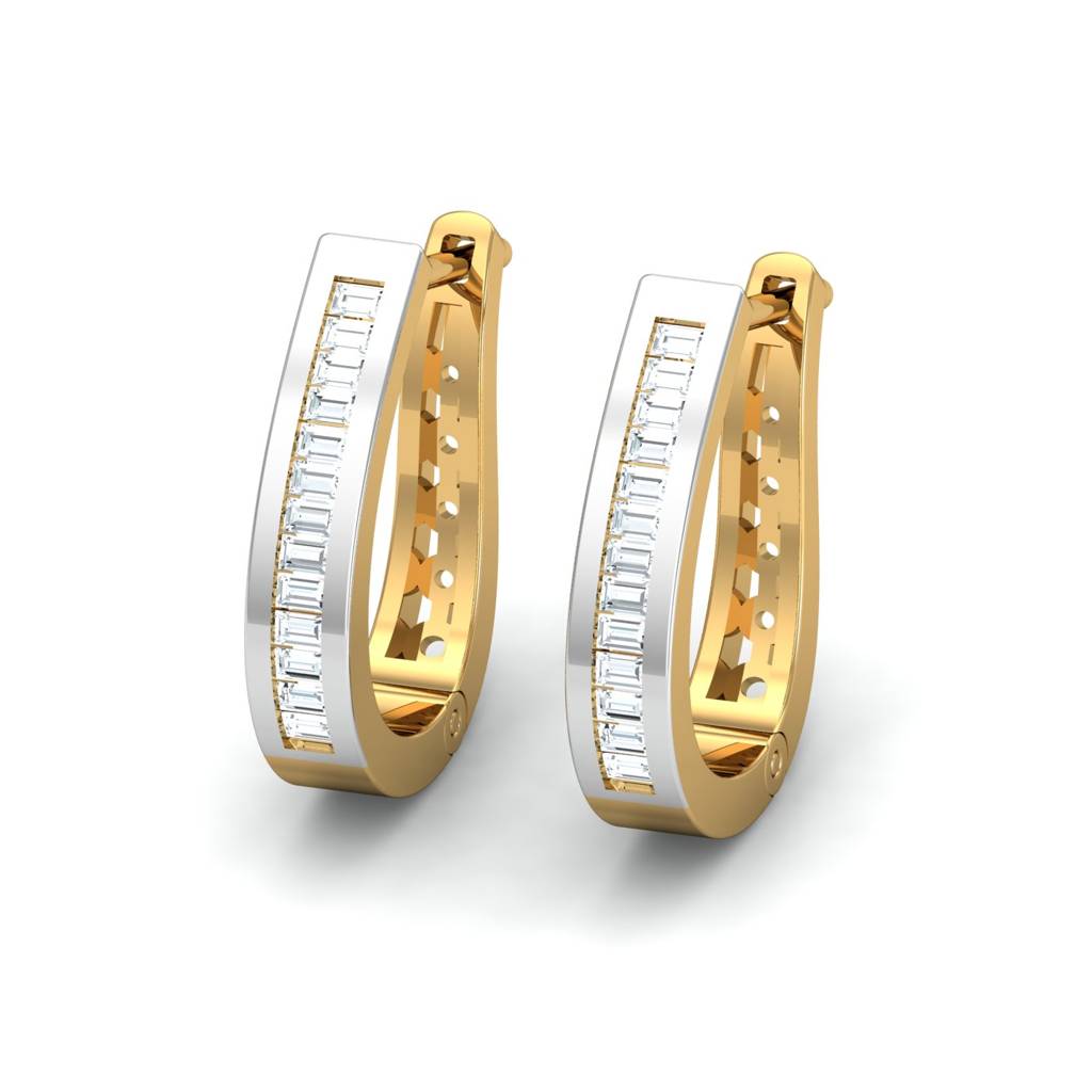 KuberBox 18K Yellow Gold Alisa Glitter Hoop Earrings