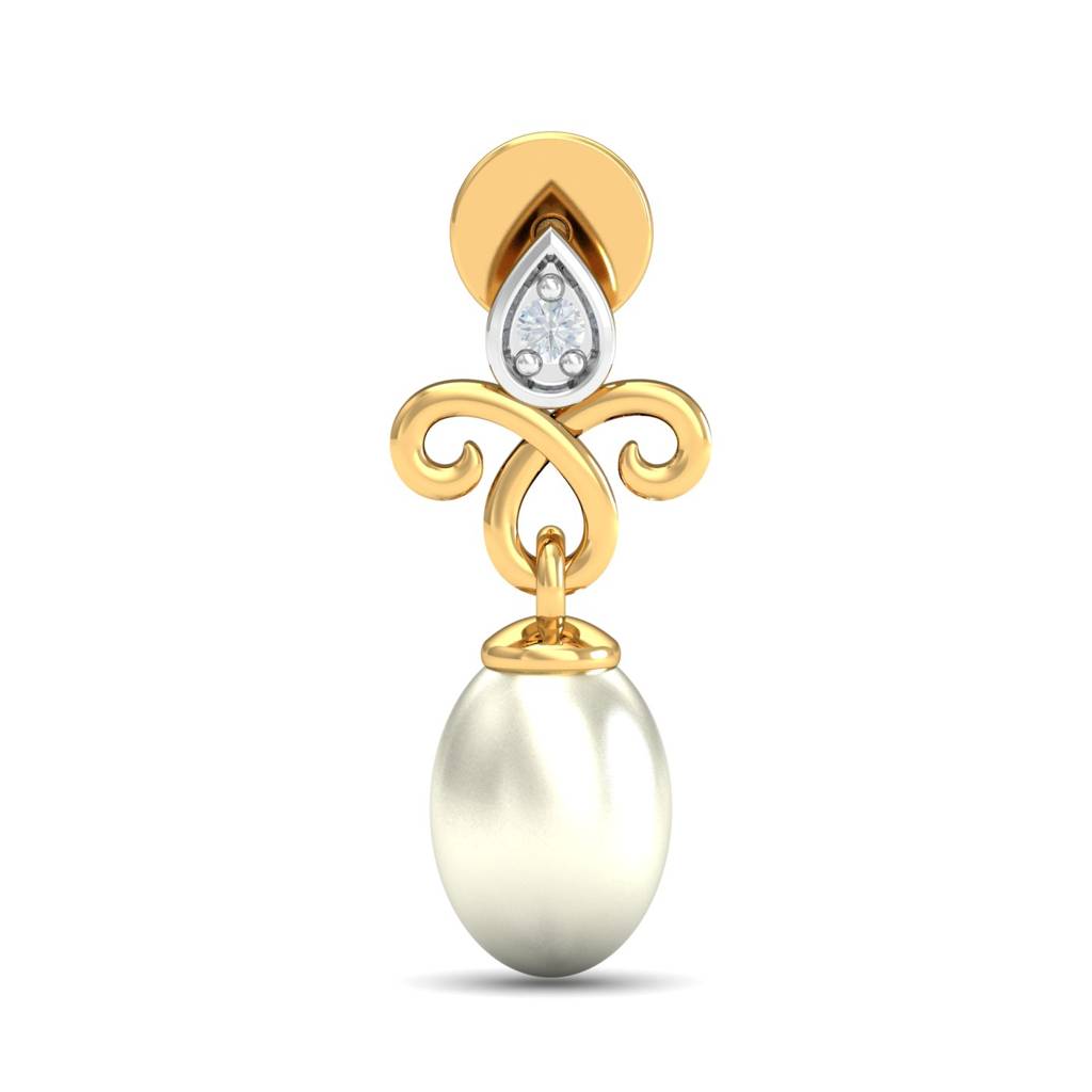 KuberBox 18K Yellow Gold Kiya Pearl Drop Earrings