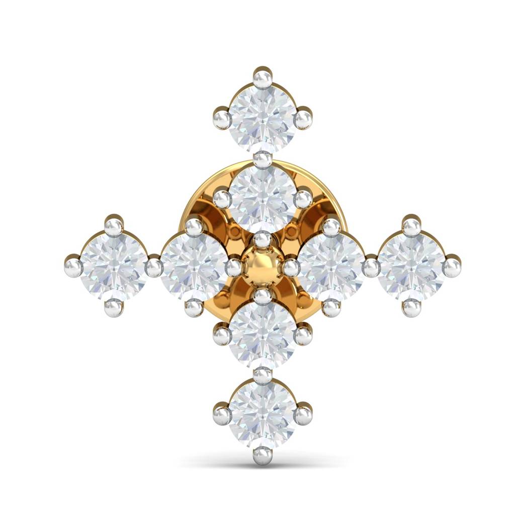 KuberBox 18K Yellow Gold Emily Cross Stud Earrings