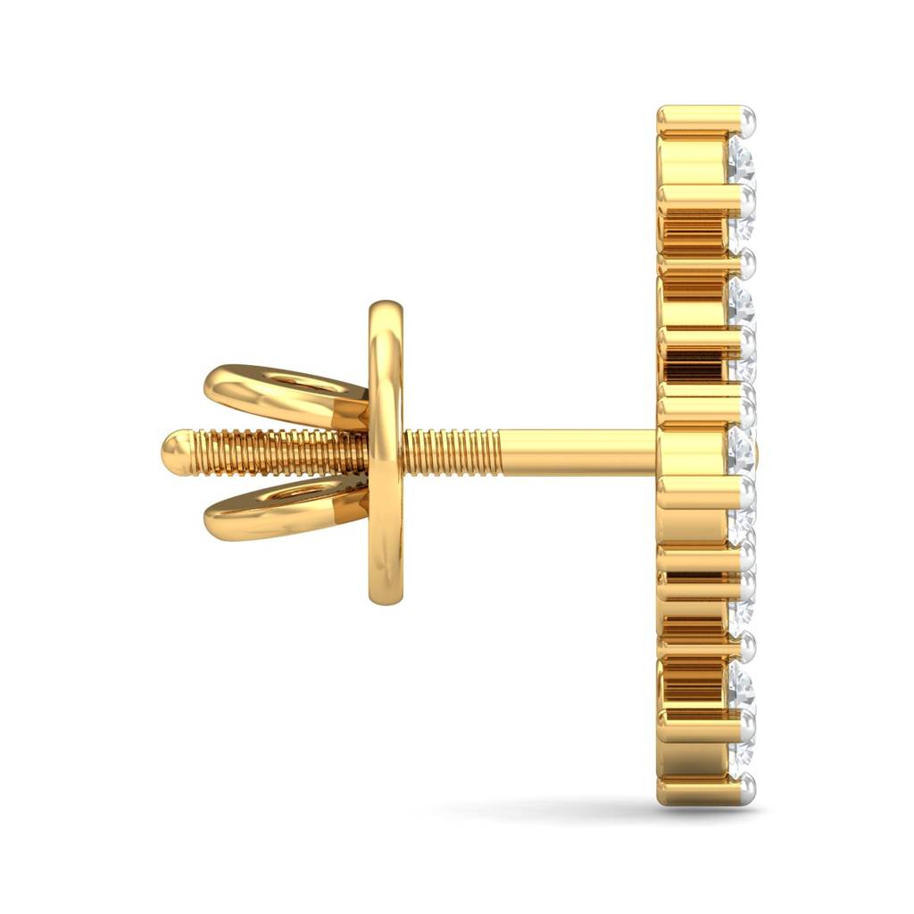 KuberBox 18K Yellow Gold Emily Cross Stud Earrings