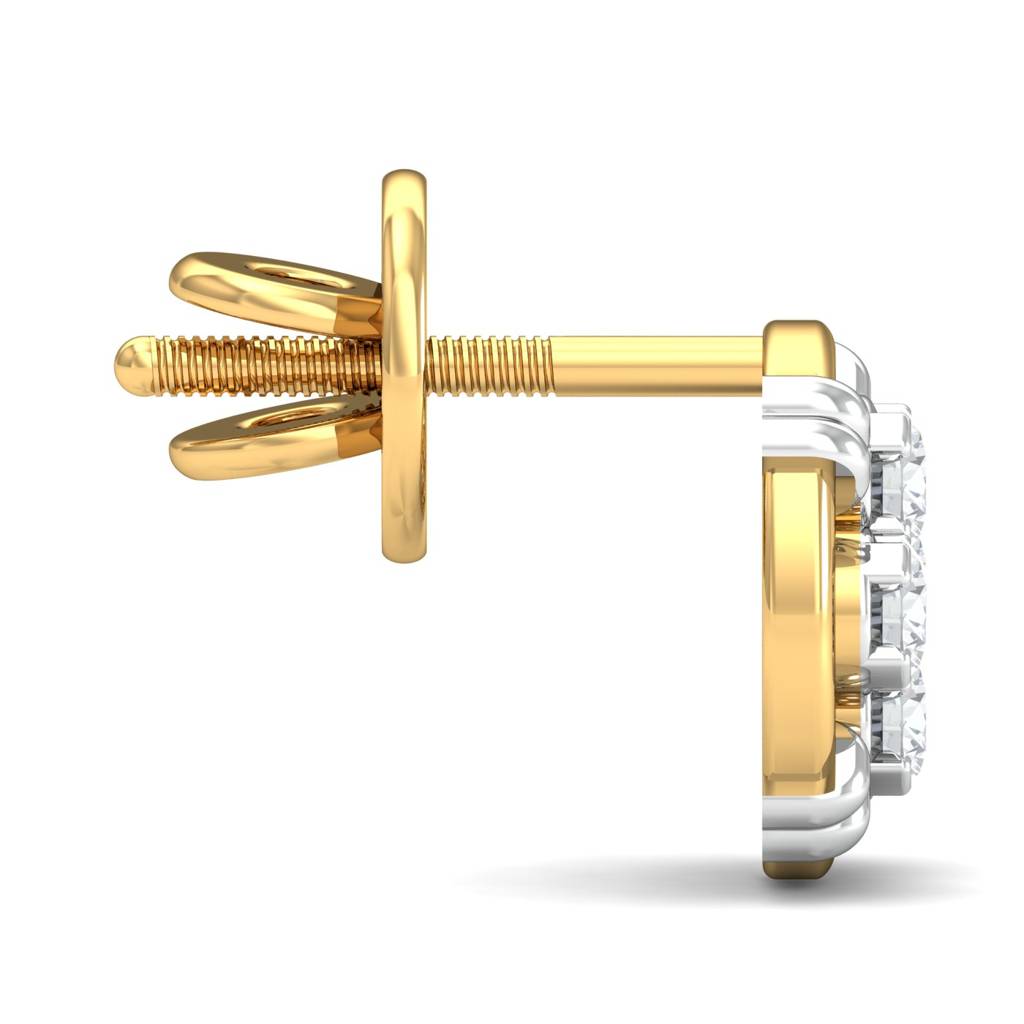 KuberBox 18K Yellow Gold Klye Circular Stud Earrings