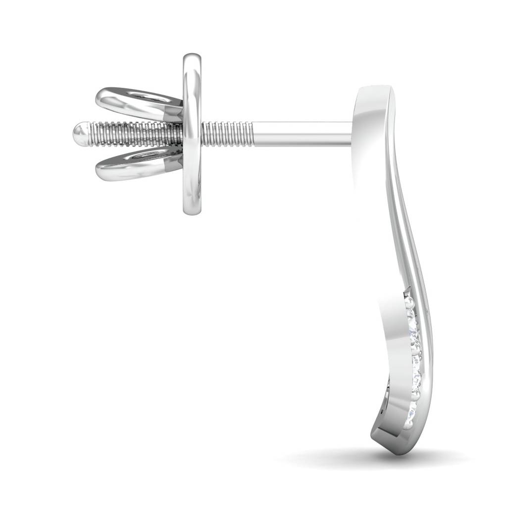 KuberBox 18K White Gold Milagros Stud Earrings