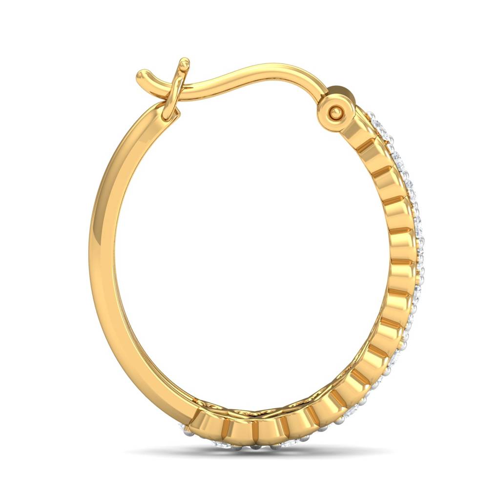 KuberBox 18K Yellow Gold Elise Diamond Hoop Earrings