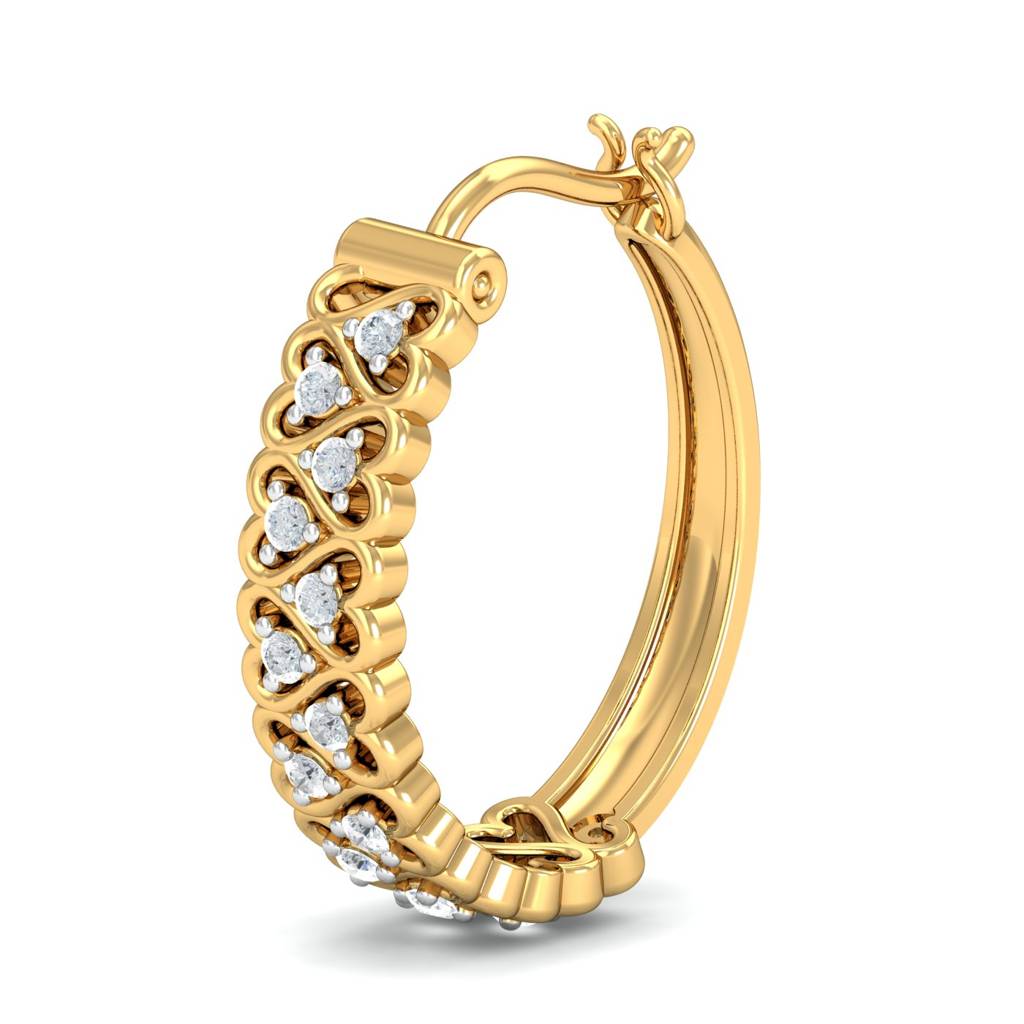 KuberBox 18K Yellow Gold Elise Diamond Hoop Earrings