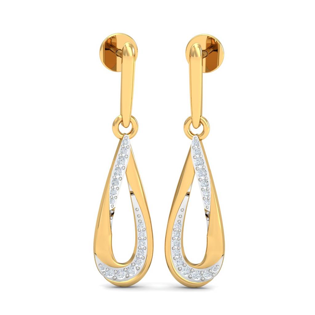 KuberBox 18K Yellow Gold Corazon Dangle Earrings