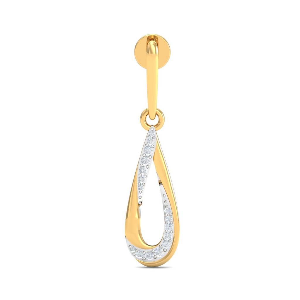 KuberBox 18K Yellow Gold Corazon Dangle Earrings