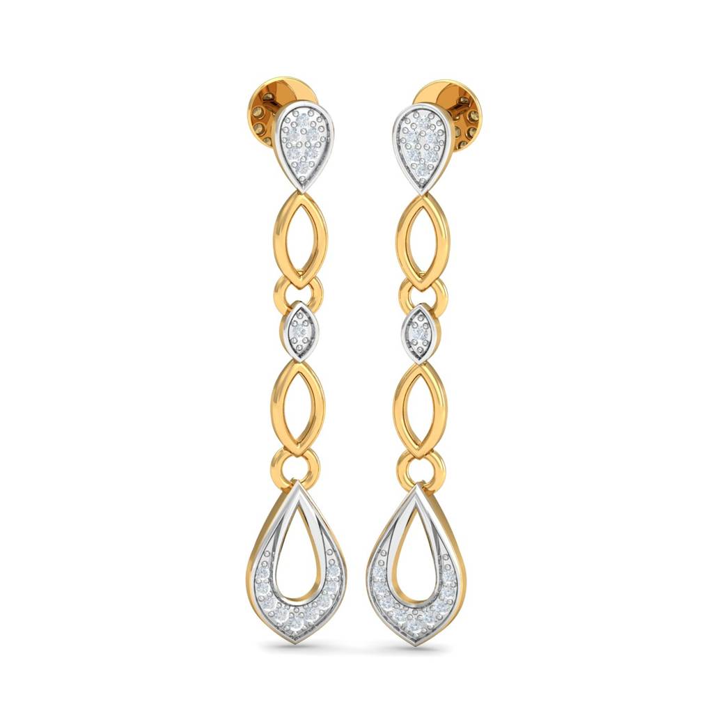 KuberBox 18K Yellow Gold Lola Sleek Dangle Earrings