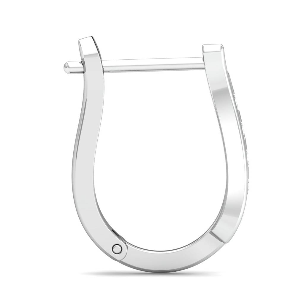 KuberBox 18K White Gold Soli Diamond Hoops