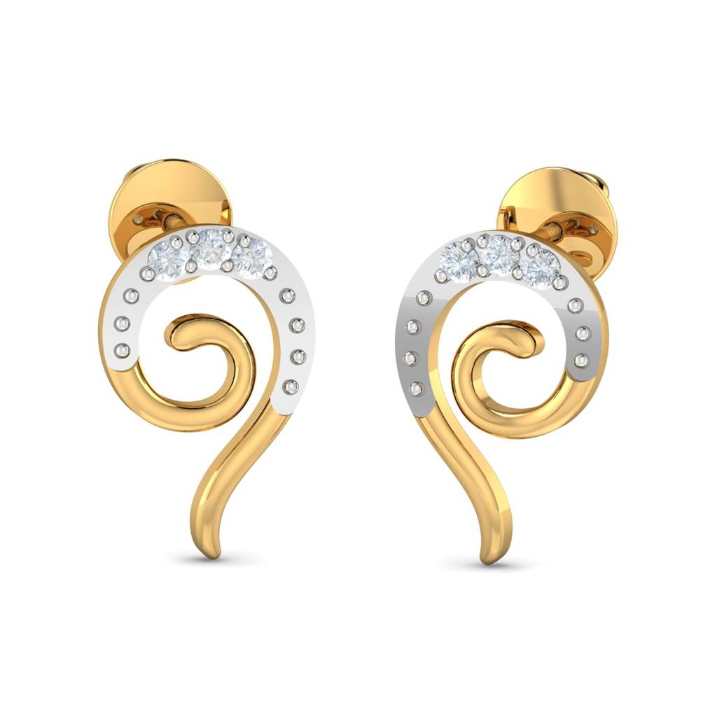 KuberBox 18K Yellow Gold Aurelia Stud Earrings