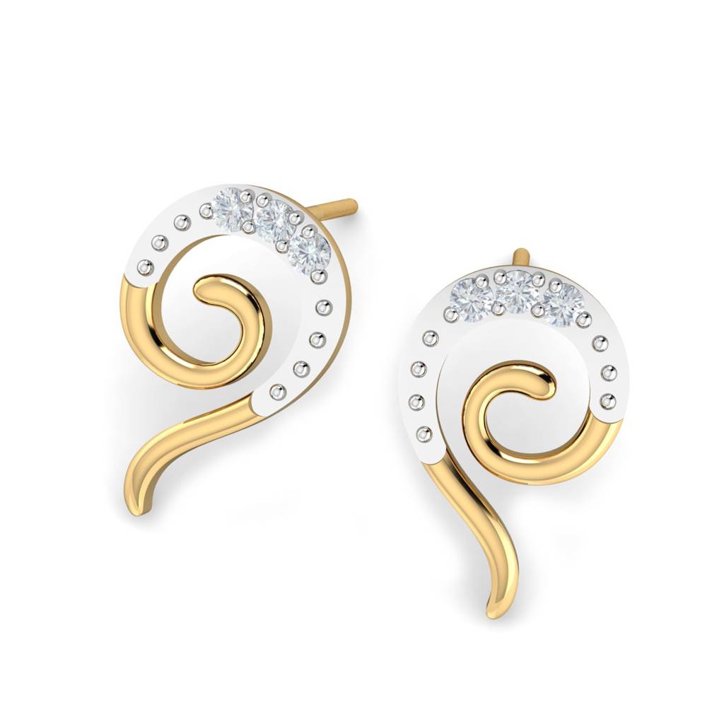 KuberBox 18K Yellow Gold Aurelia Stud Earrings