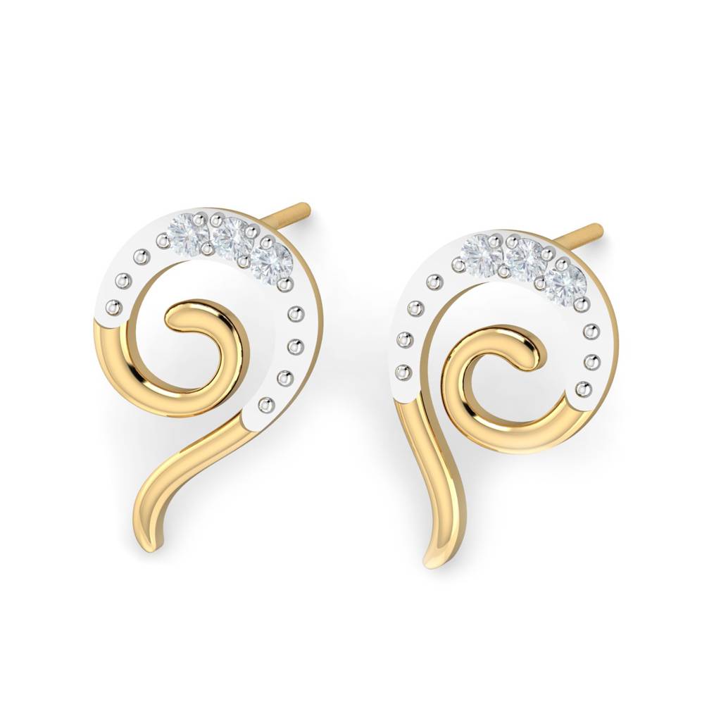 KuberBox 18K Yellow Gold Aurelia Stud Earrings