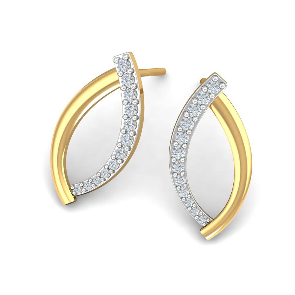 KuberBox 18K Yellow Gold Camilla Diamond Earrings