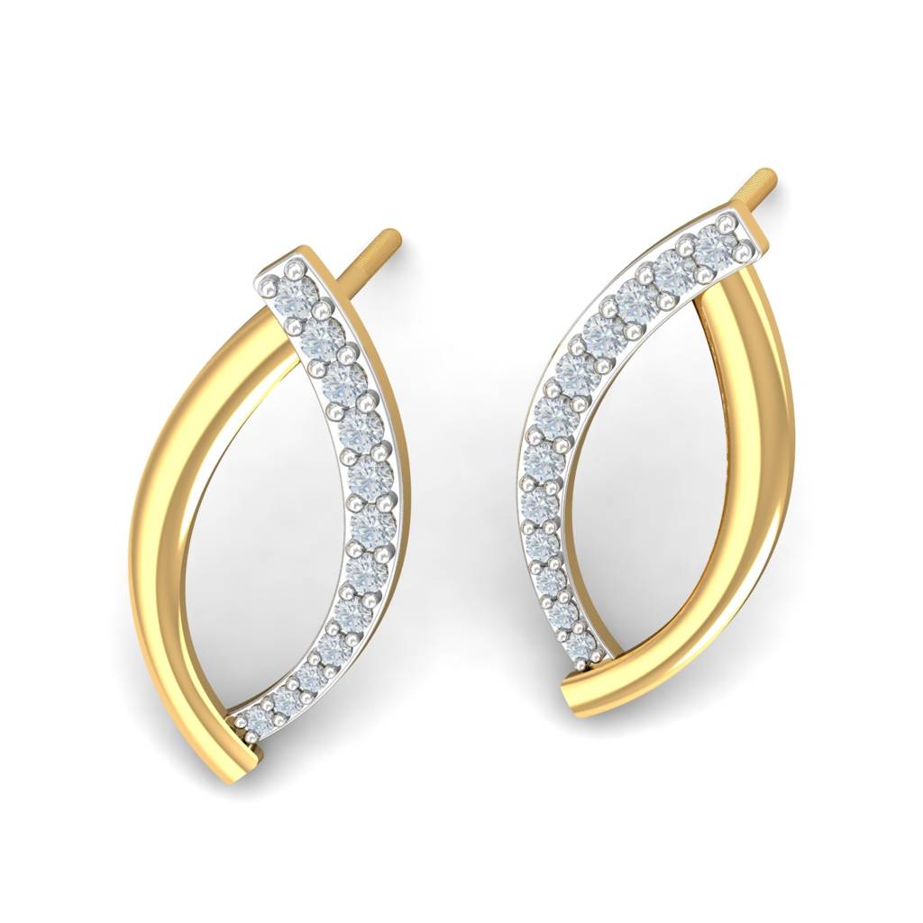 KuberBox 18K Yellow Gold Camilla Diamond Earrings