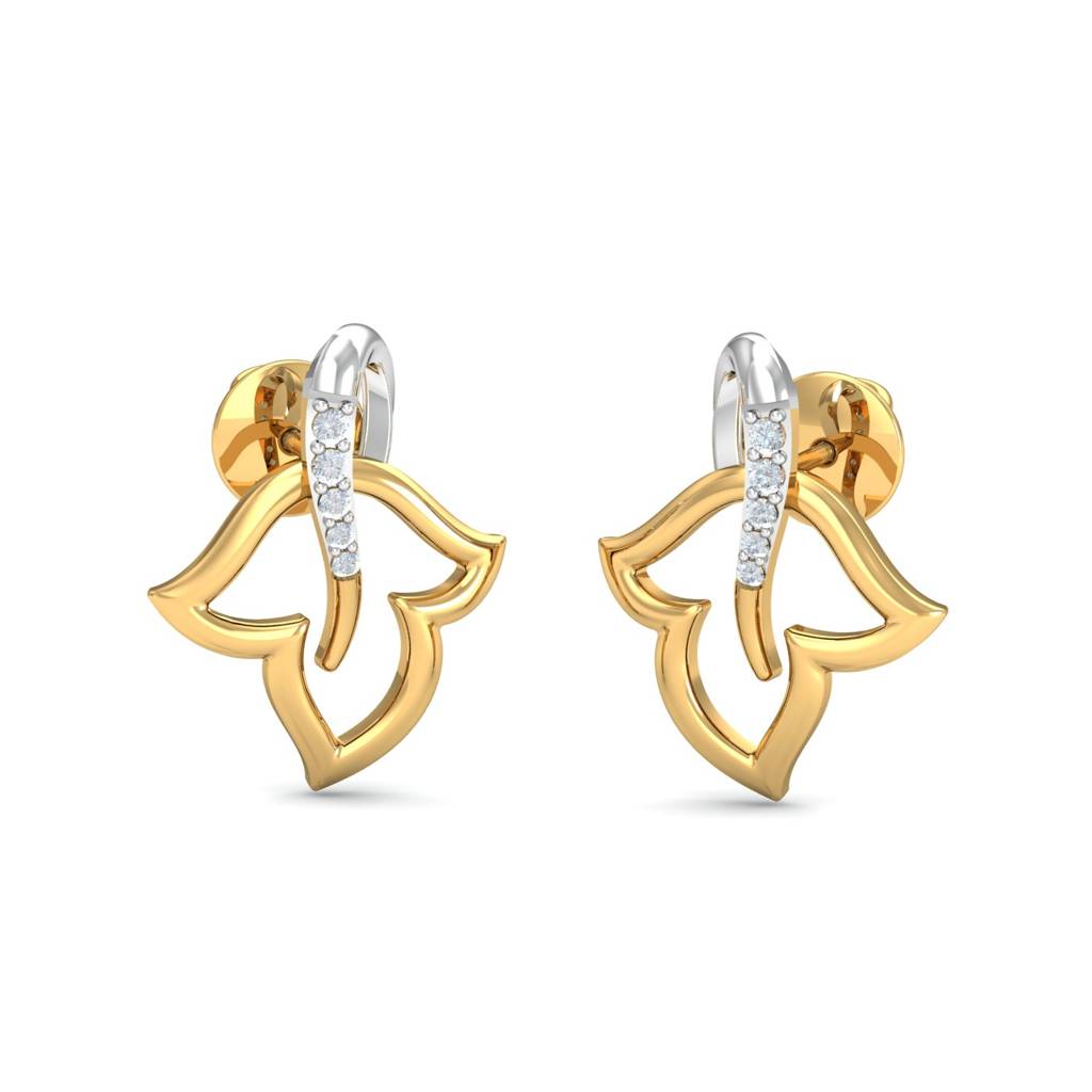 KuberBox 18K Yellow Gold Cassia Stud Earrings