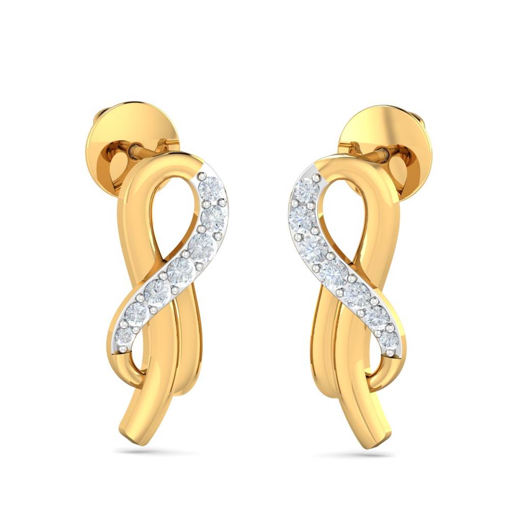 KuberBox 18K Yellow Gold Cecelia Winding Earrings