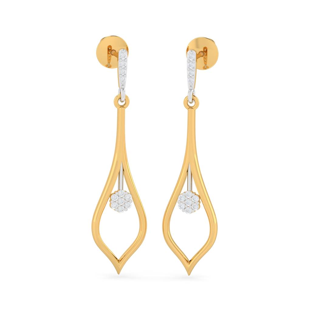 KuberBox 18K Yellow Gold Laelia Long Danglers