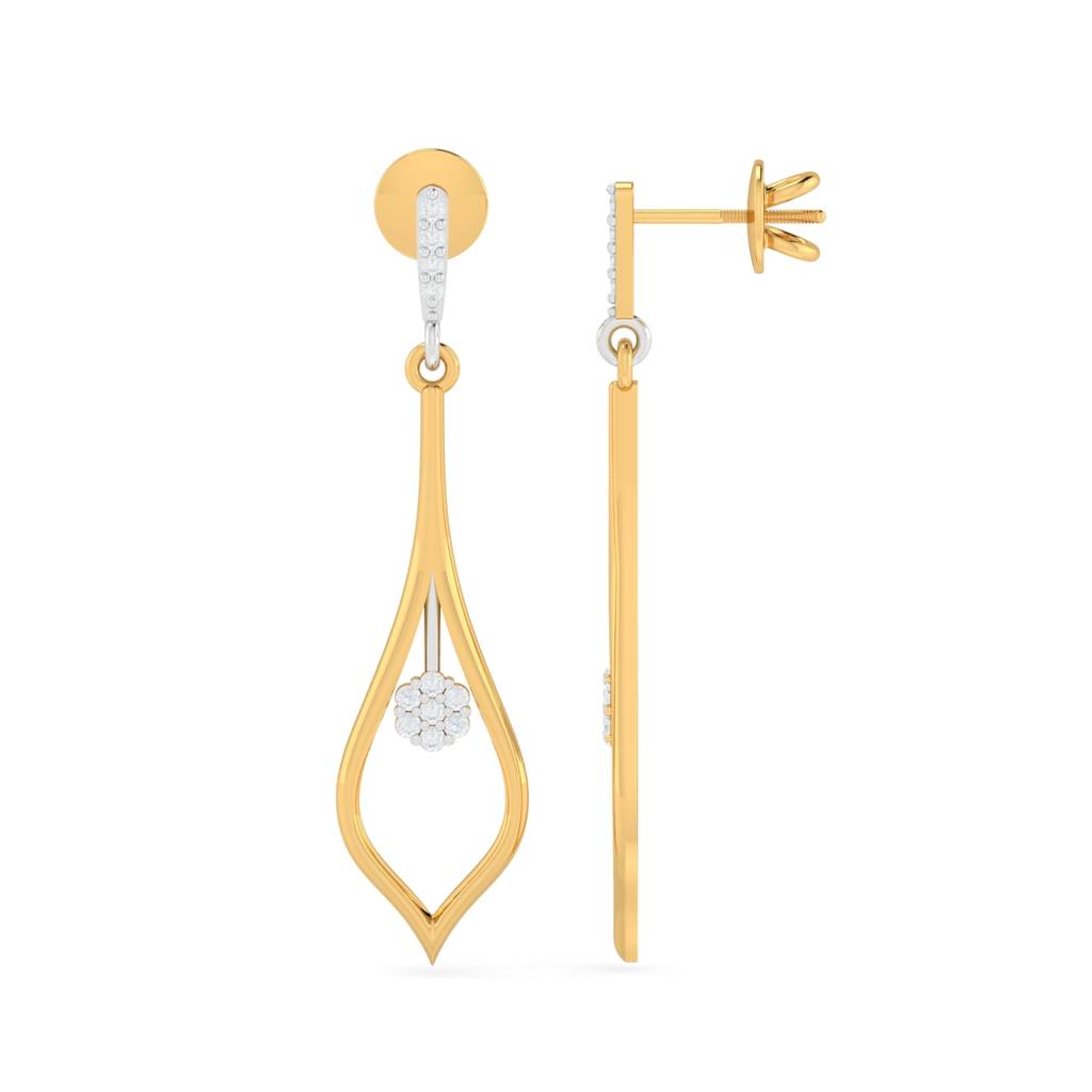 KuberBox 18K Yellow Gold Laelia Long Danglers