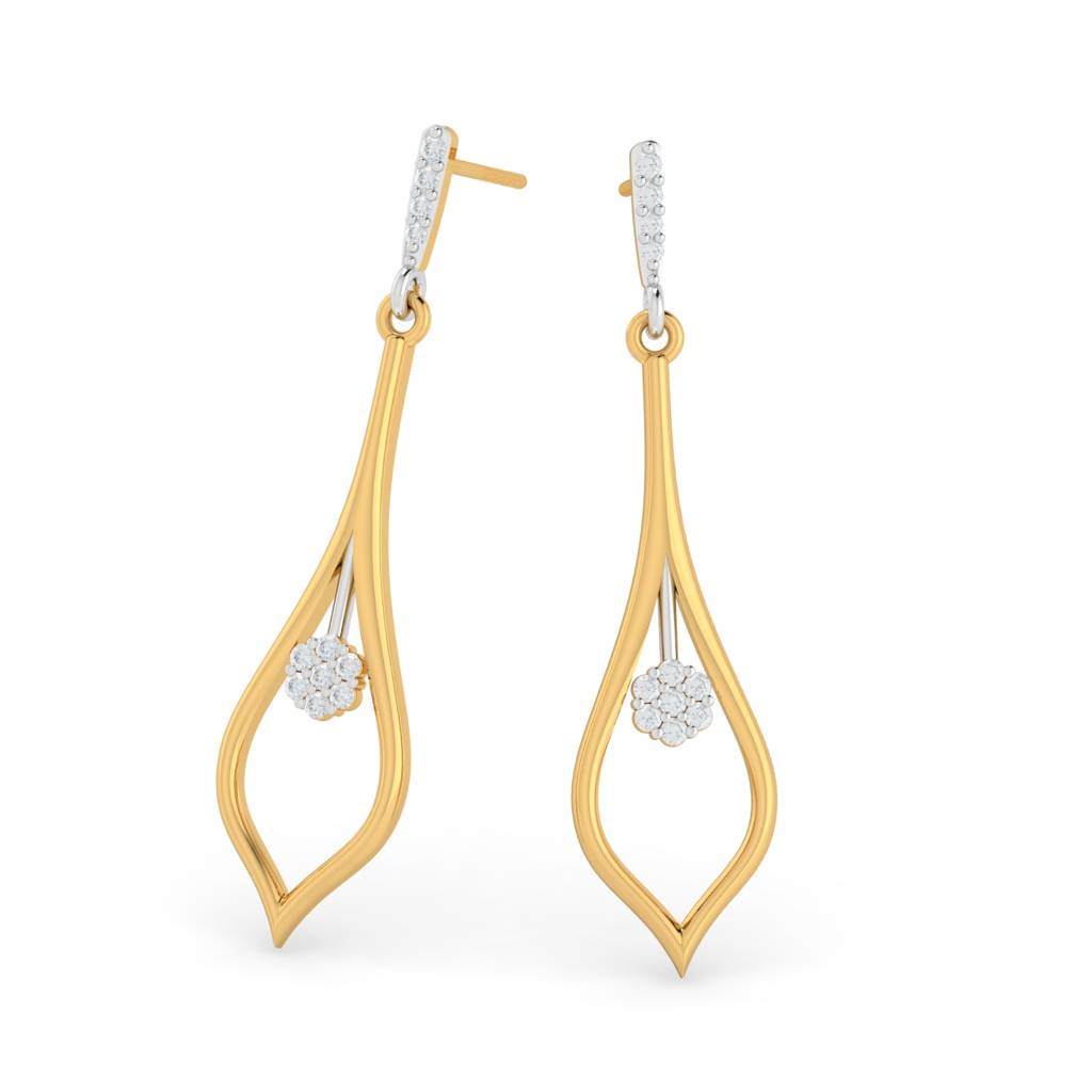 KuberBox 18K Yellow Gold Laelia Long Danglers