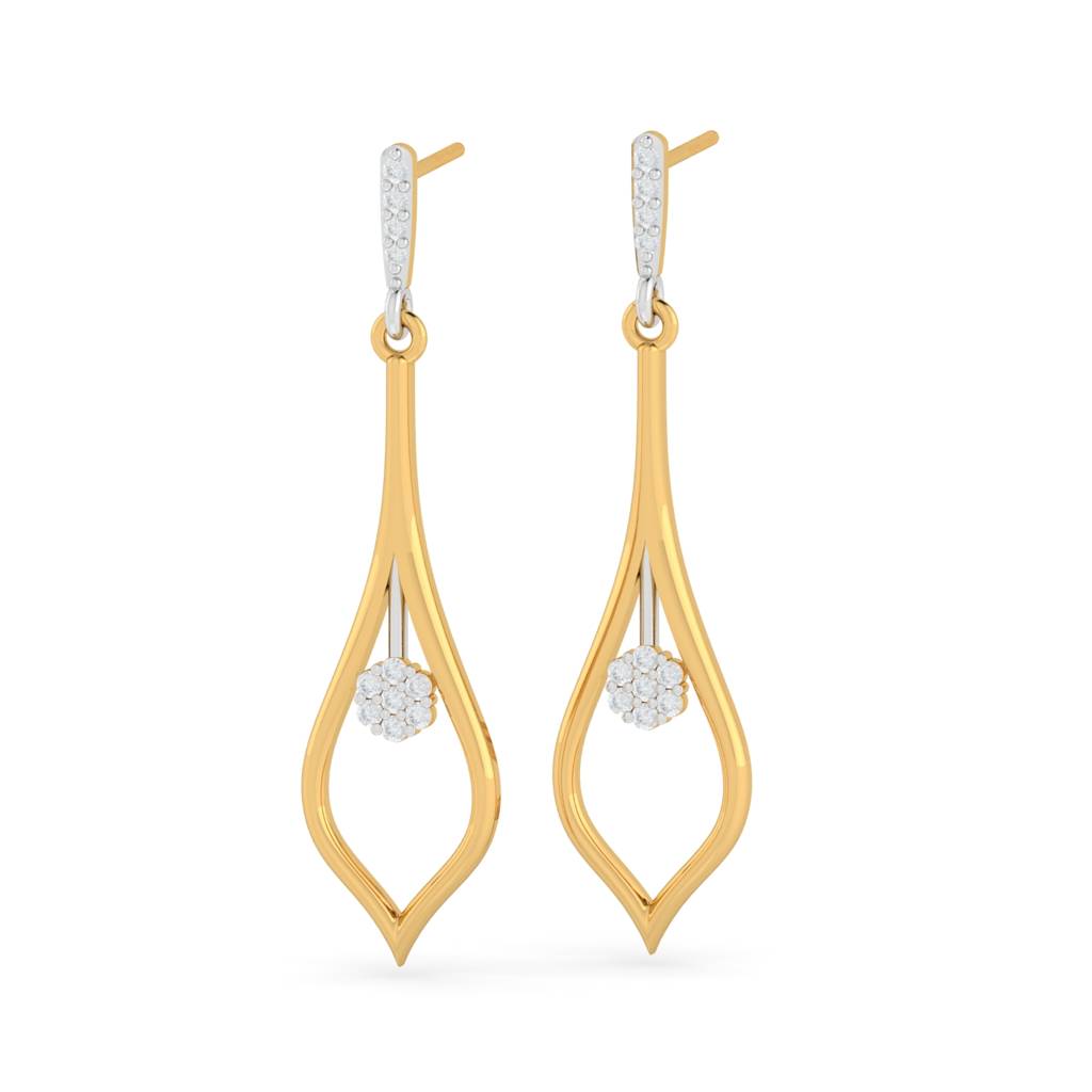 KuberBox 18K Yellow Gold Laelia Long Danglers