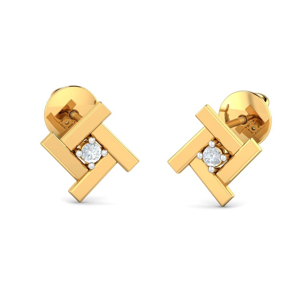 KuberBox 18K Yellow Gold Livia Stud Earrings