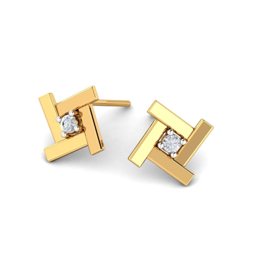 KuberBox 18K Yellow Gold Livia Stud Earrings