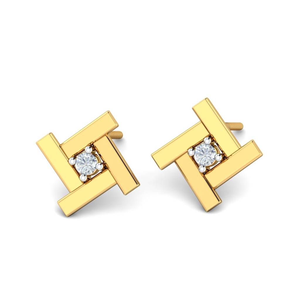 KuberBox 18K Yellow Gold Livia Stud Earrings