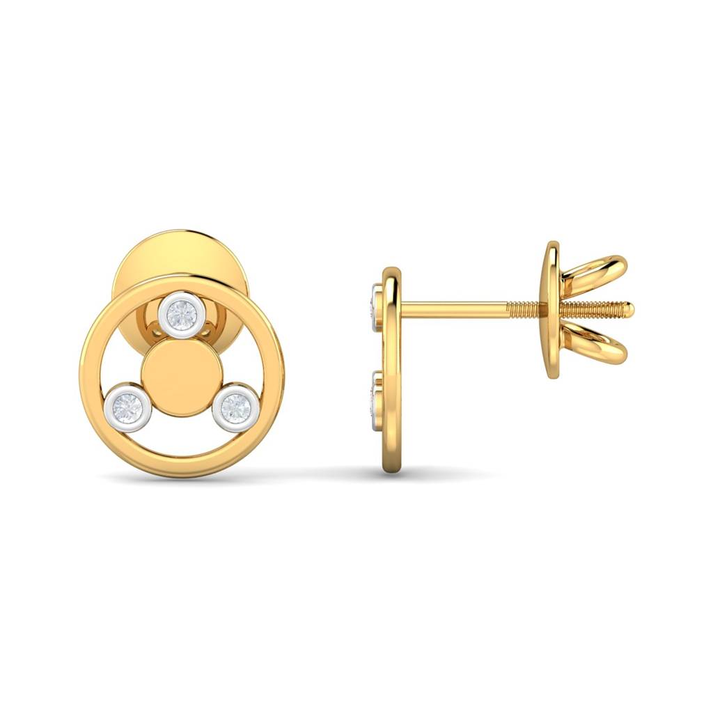 KuberBox 18K Yellow Gold Marilla Stud Earrings