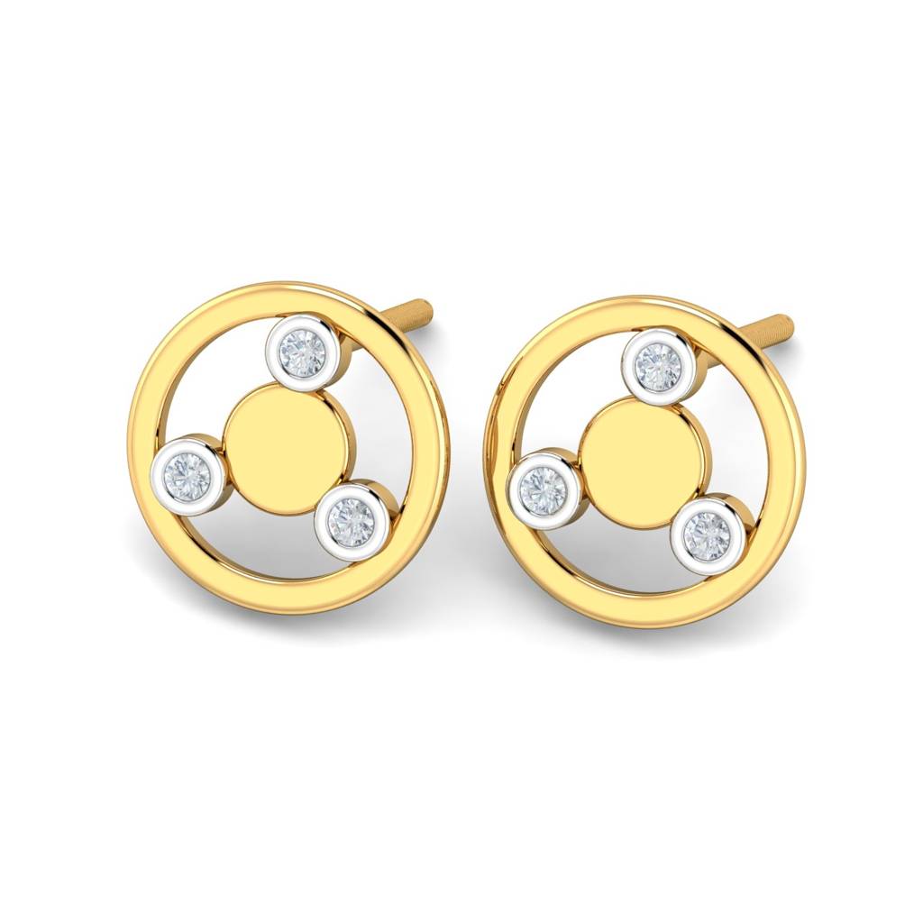 KuberBox 18K Yellow Gold Marilla Stud Earrings