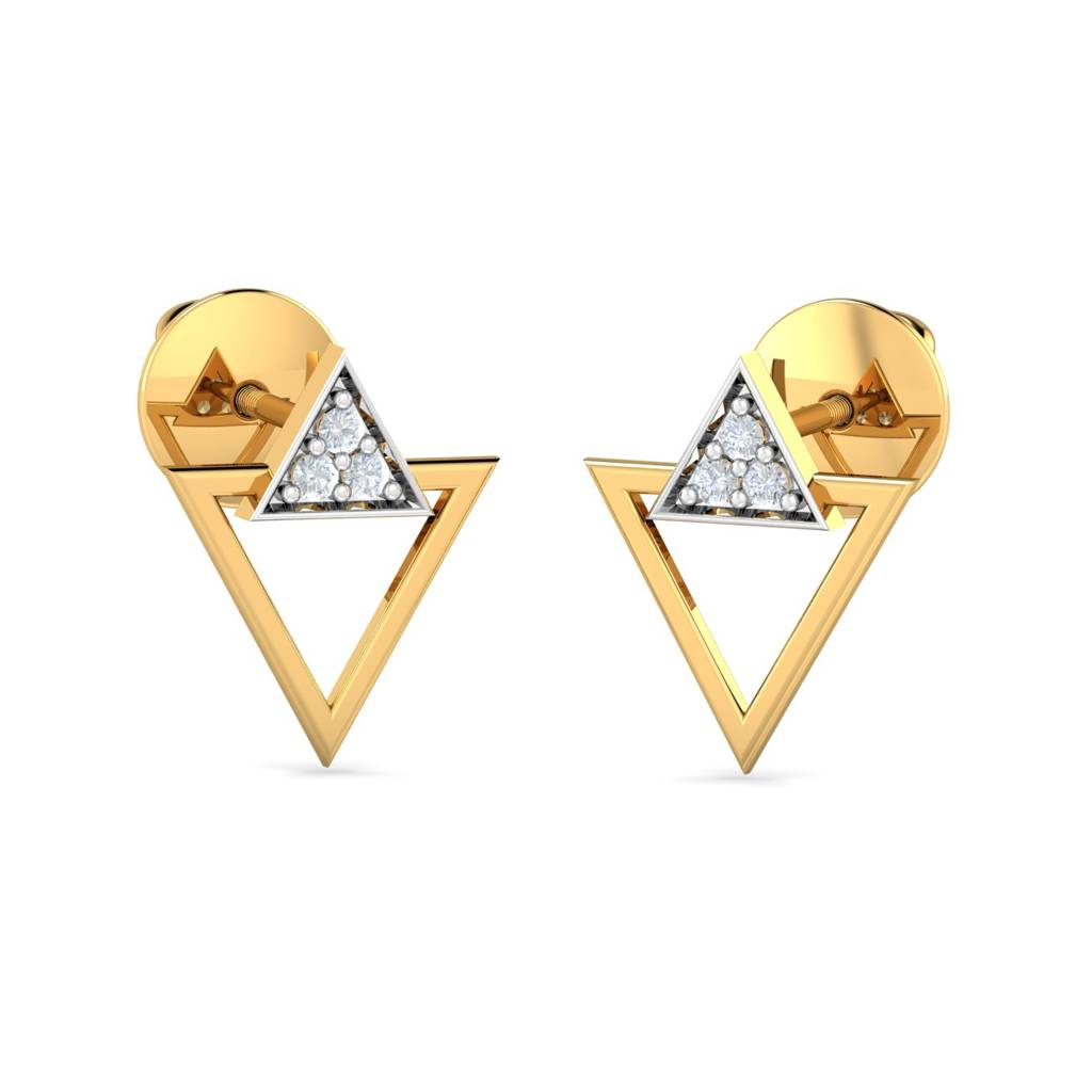 KuberBox 18K Yellow Gold Octavia Stud Earrings