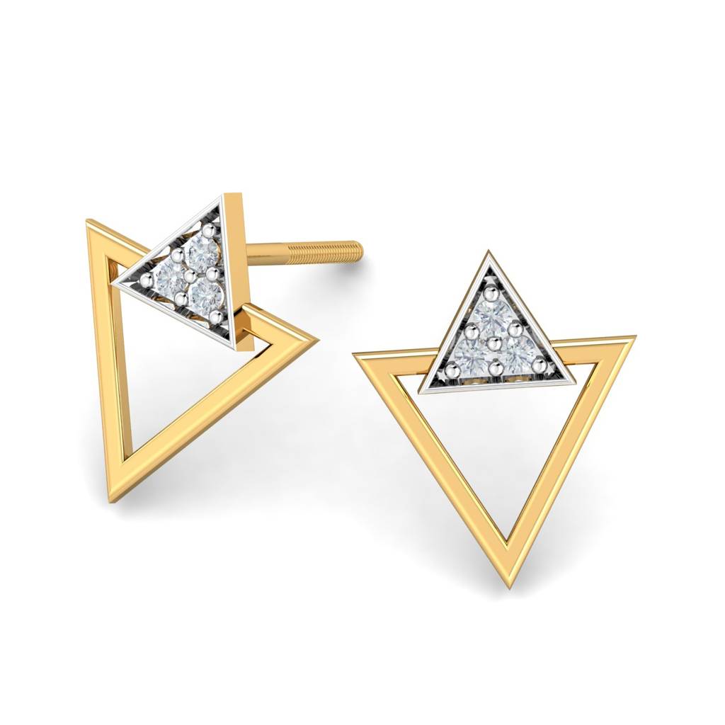 KuberBox 18K Yellow Gold Octavia Stud Earrings