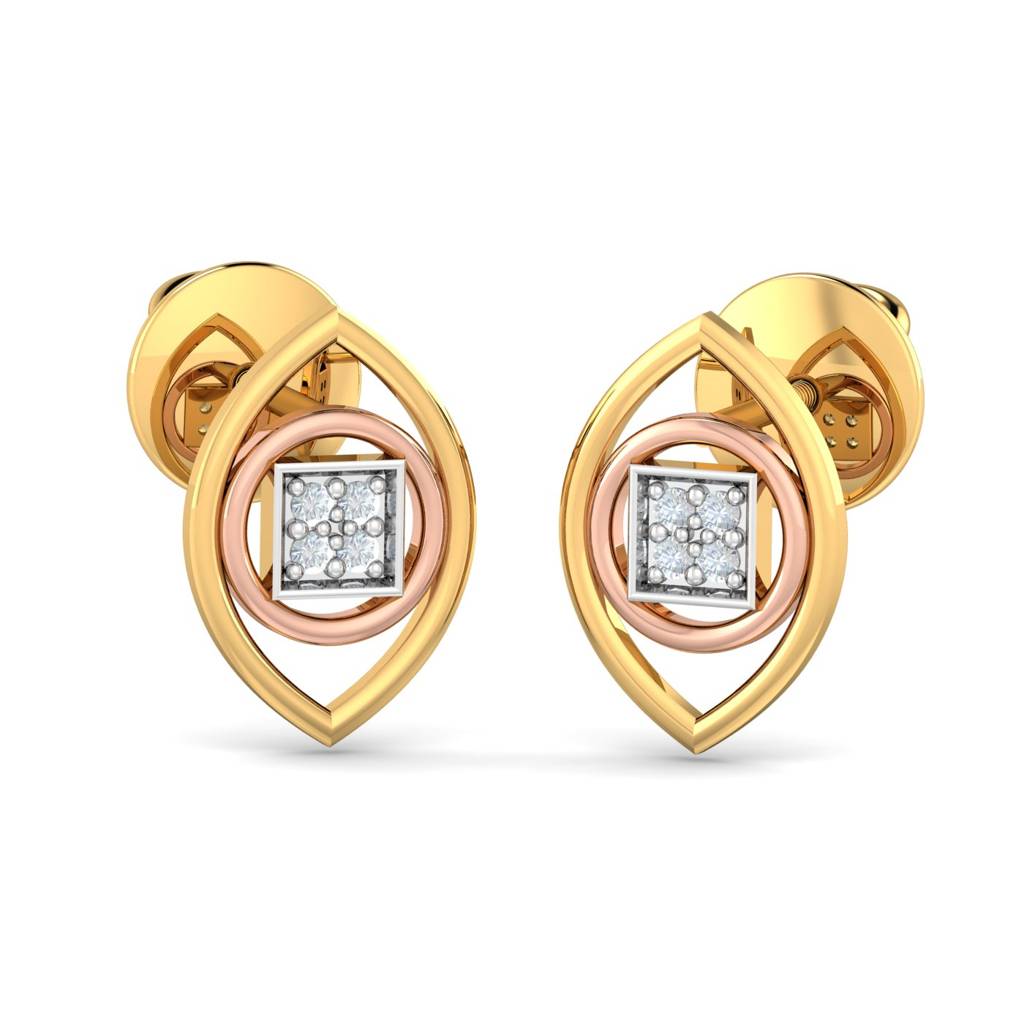 KuberBox 18K Yellow Gold Sabina Stud Earrings