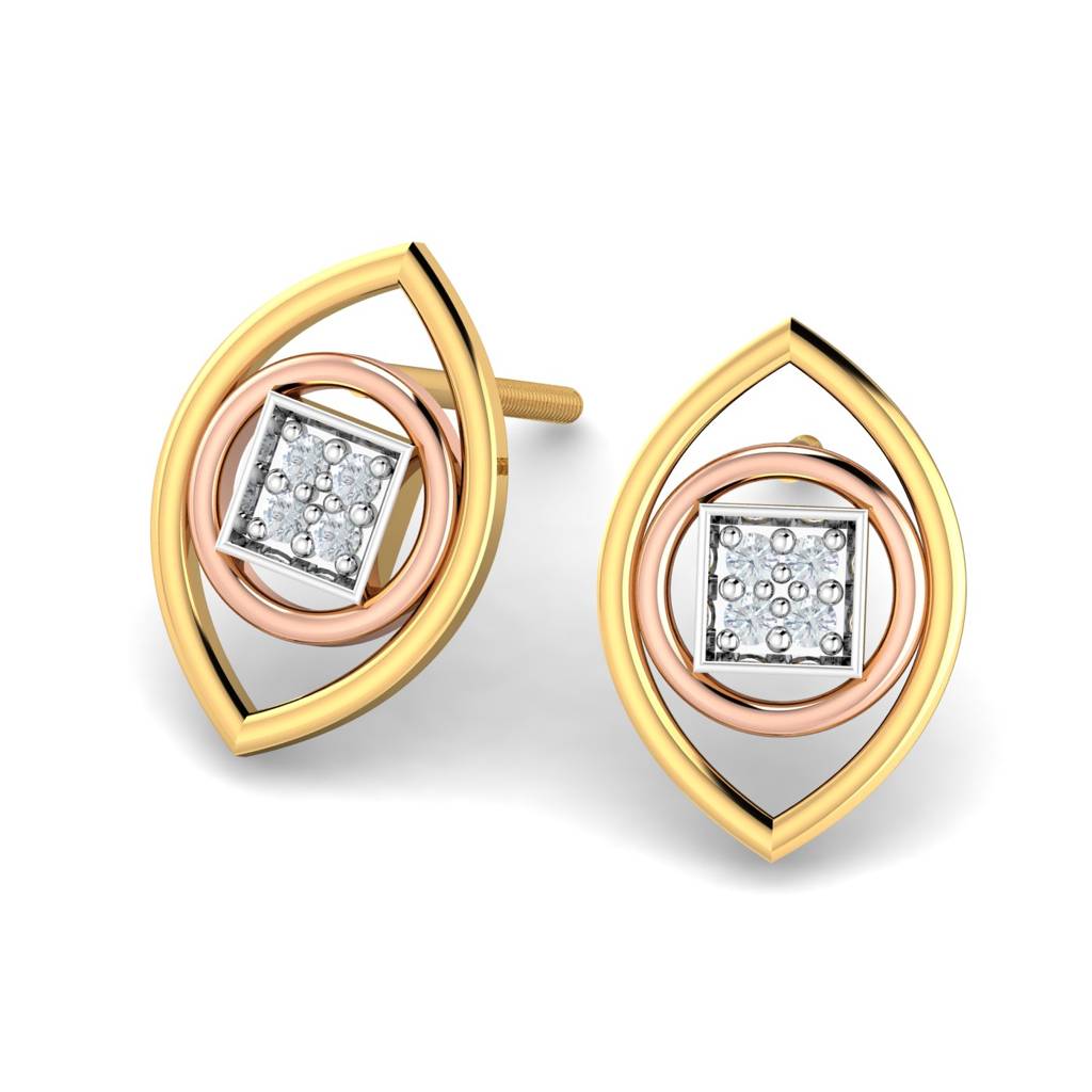 KuberBox 18K Yellow Gold Sabina Stud Earrings