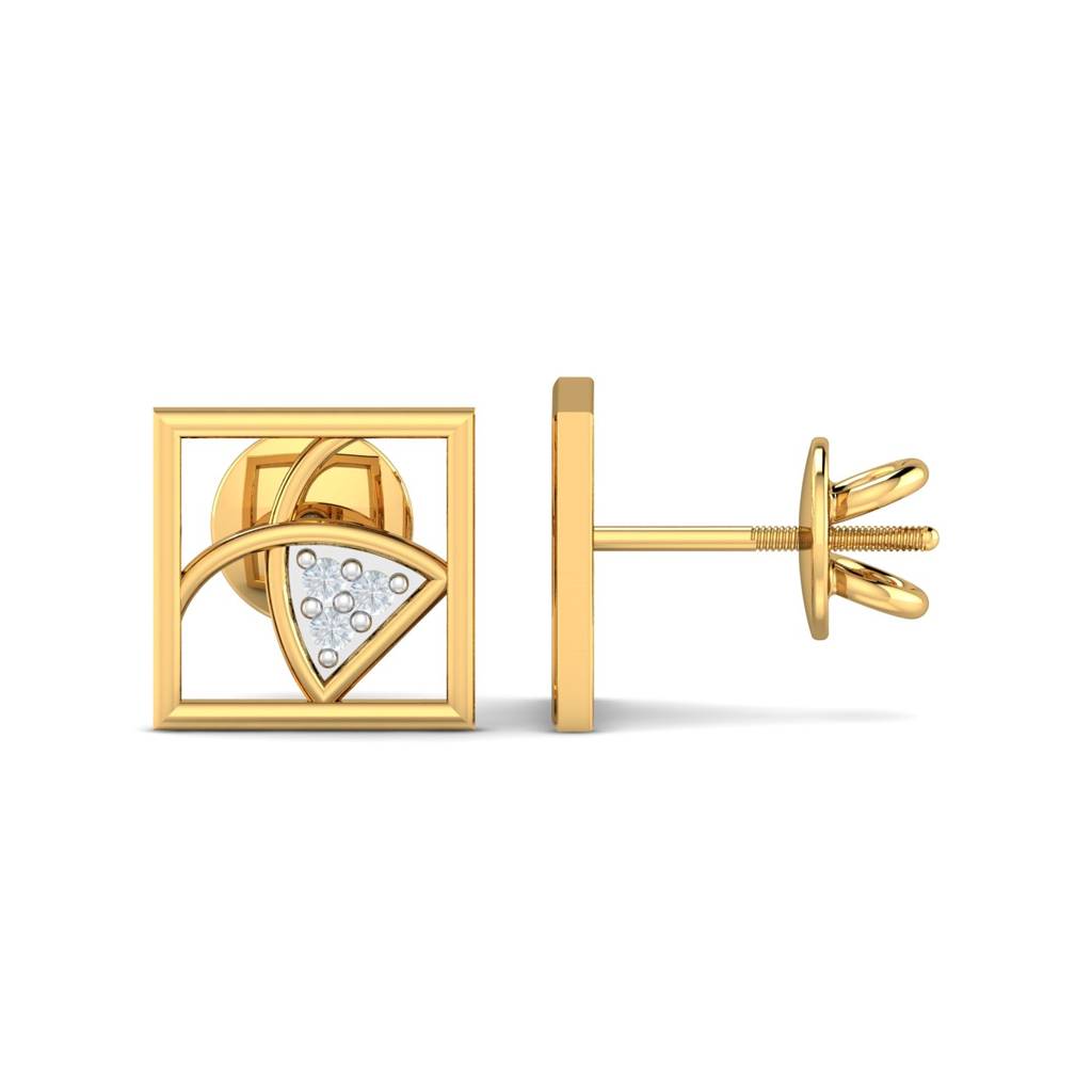 KuberBox 18K Yellow Gold Tatiana Stud Earrings