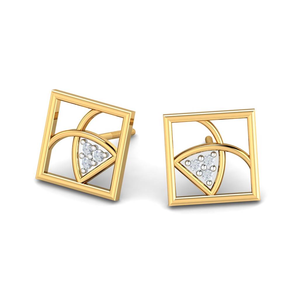 KuberBox 18K Yellow Gold Tatiana Stud Earrings