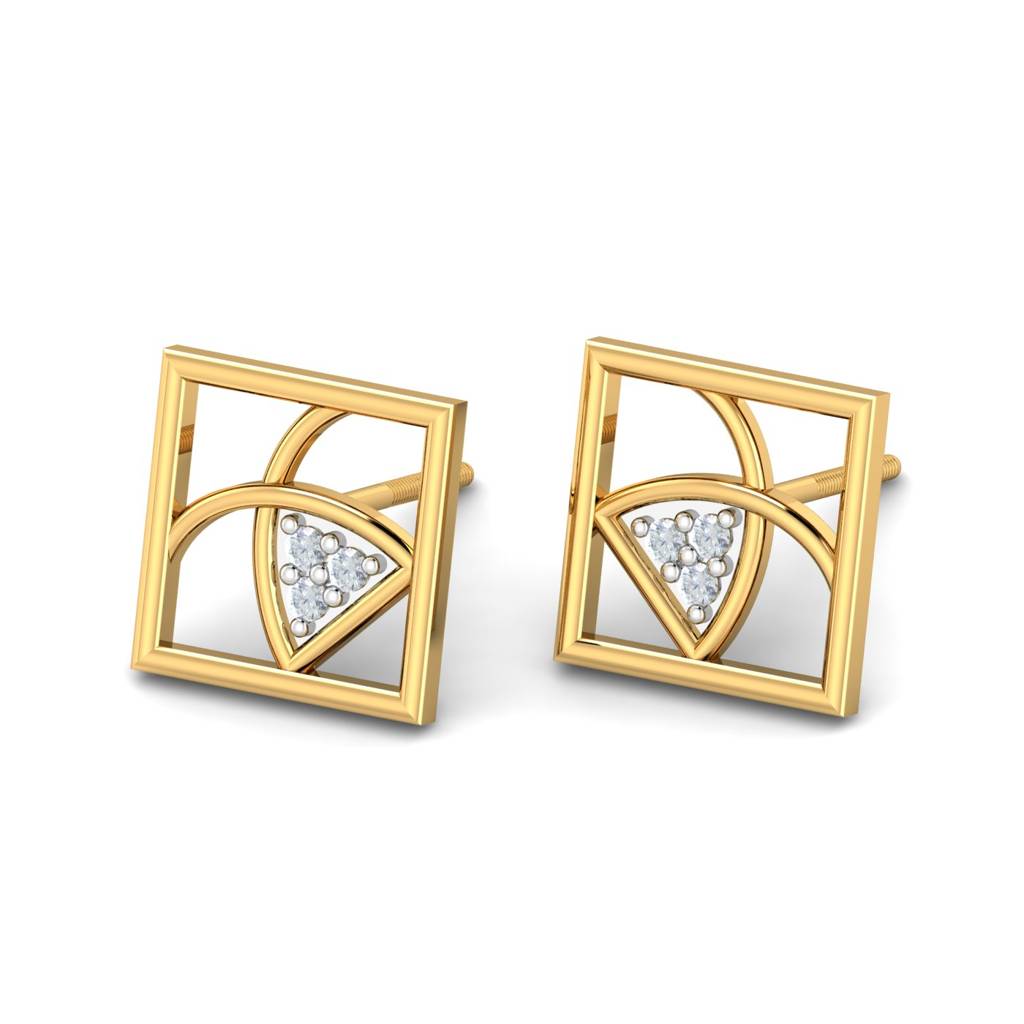 KuberBox 18K Yellow Gold Tatiana Stud Earrings