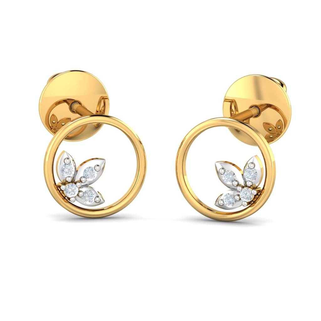 KuberBox 18K Yellow Gold Valentina Stud Earrings