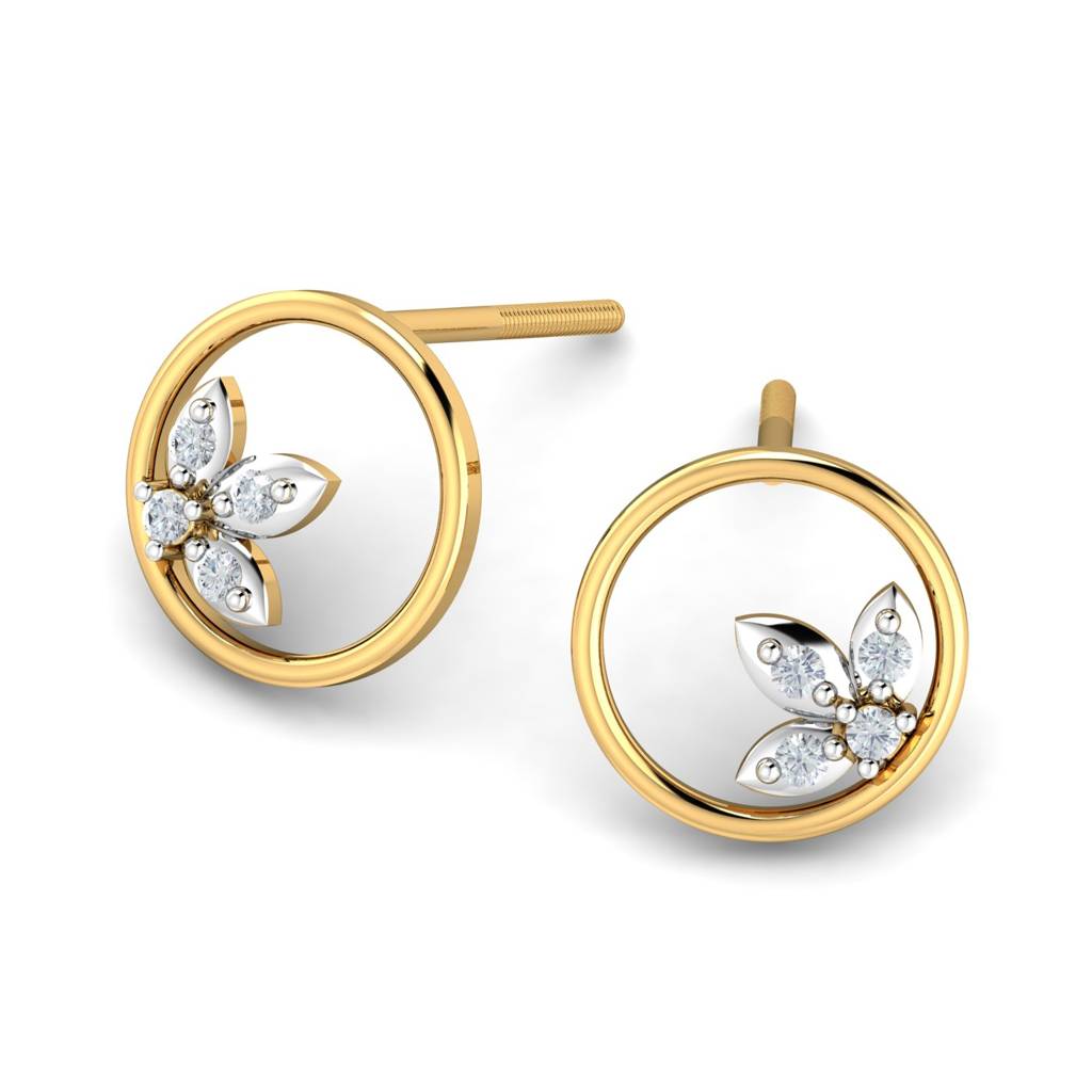 KuberBox 18K Yellow Gold Valentina Stud Earrings